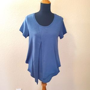 Soft Surroundings Knit Overlay Top S Nvry Blue New
